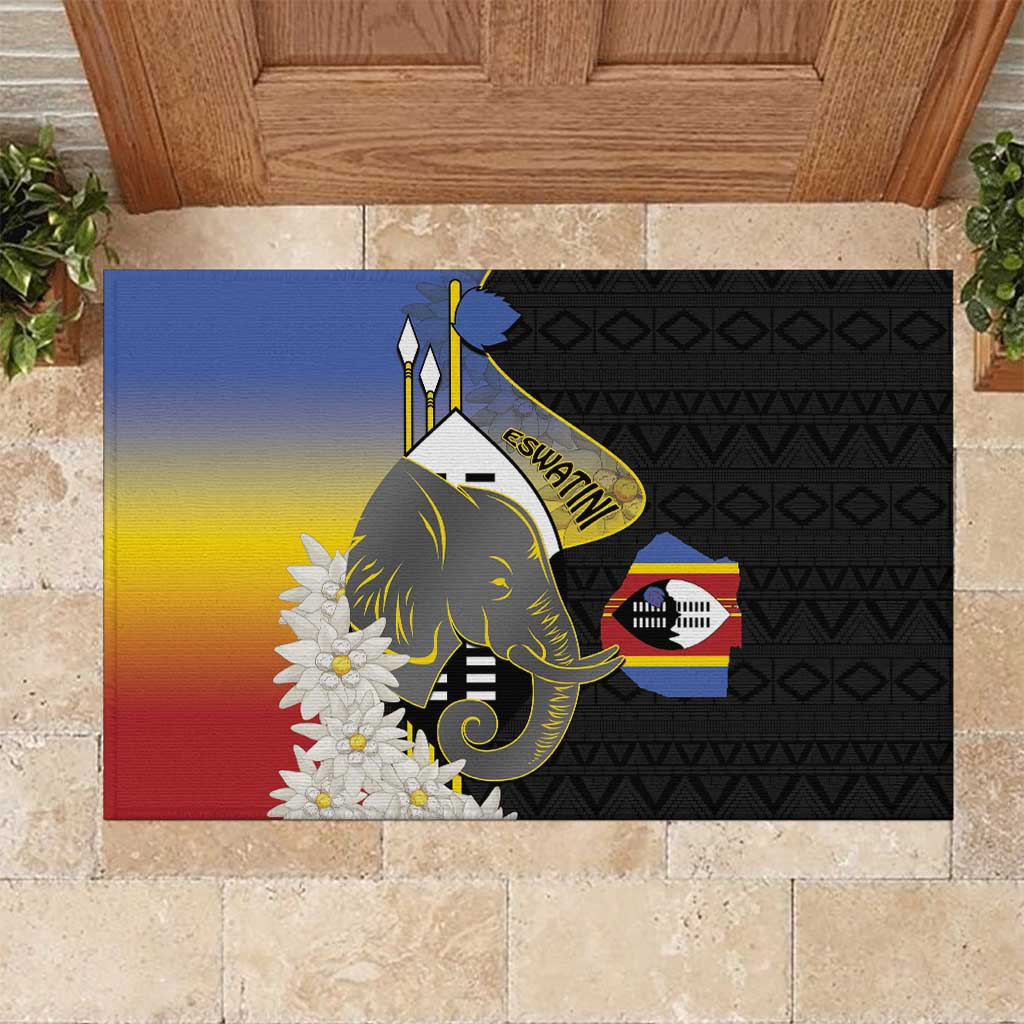 Afro Swaziland Somhlolo Day Rubber Doormat Nguni Shield African Pattern - African Pride