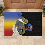 Afro Swaziland Somhlolo Day Rubber Doormat Nguni Shield African Pattern - African Pride