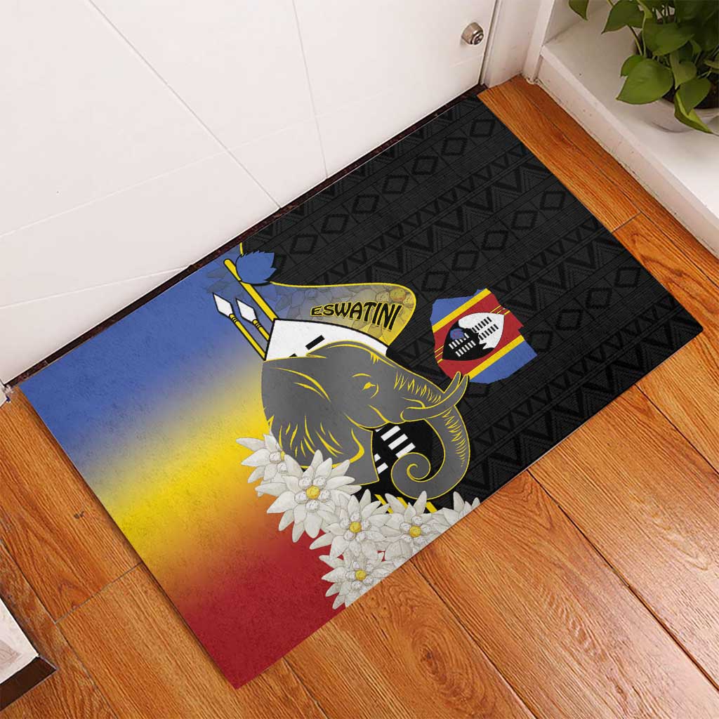 Afro Swaziland Somhlolo Day Rubber Doormat Nguni Shield African Pattern - African Pride