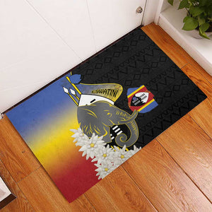 Afro Swaziland Somhlolo Day Rubber Doormat Nguni Shield African Pattern - African Pride