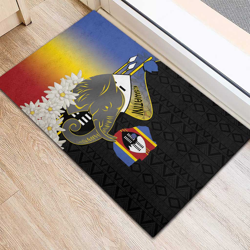 Afro Swaziland Somhlolo Day Rubber Doormat Nguni Shield African Pattern - African Pride