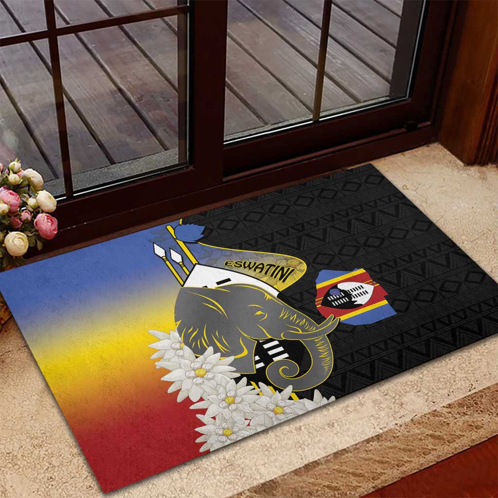 Afro Swaziland Somhlolo Day Rubber Doormat Nguni Shield African Pattern - African Pride