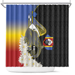 Afro Swaziland Somhlolo Day Shower Curtain Nguni Shield African Pattern - African Pride