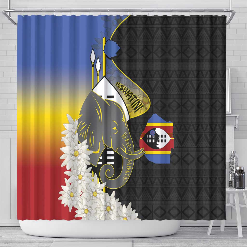 Afro Swaziland Somhlolo Day Shower Curtain Nguni Shield African Pattern - African Pride