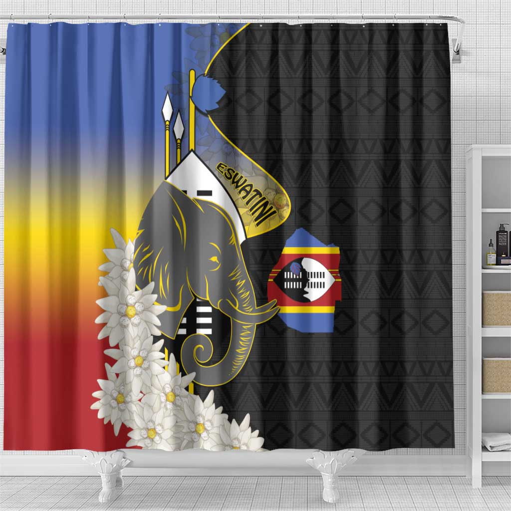 Afro Swaziland Somhlolo Day Shower Curtain Nguni Shield African Pattern - African Pride