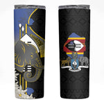 Afro Swaziland Somhlolo Day Skinny Tumbler Nguni Shield African Pattern - African Pride
