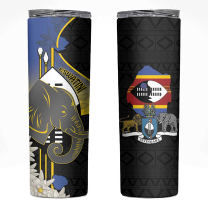 Afro Swaziland Somhlolo Day Skinny Tumbler Nguni Shield African Pattern - African Pride