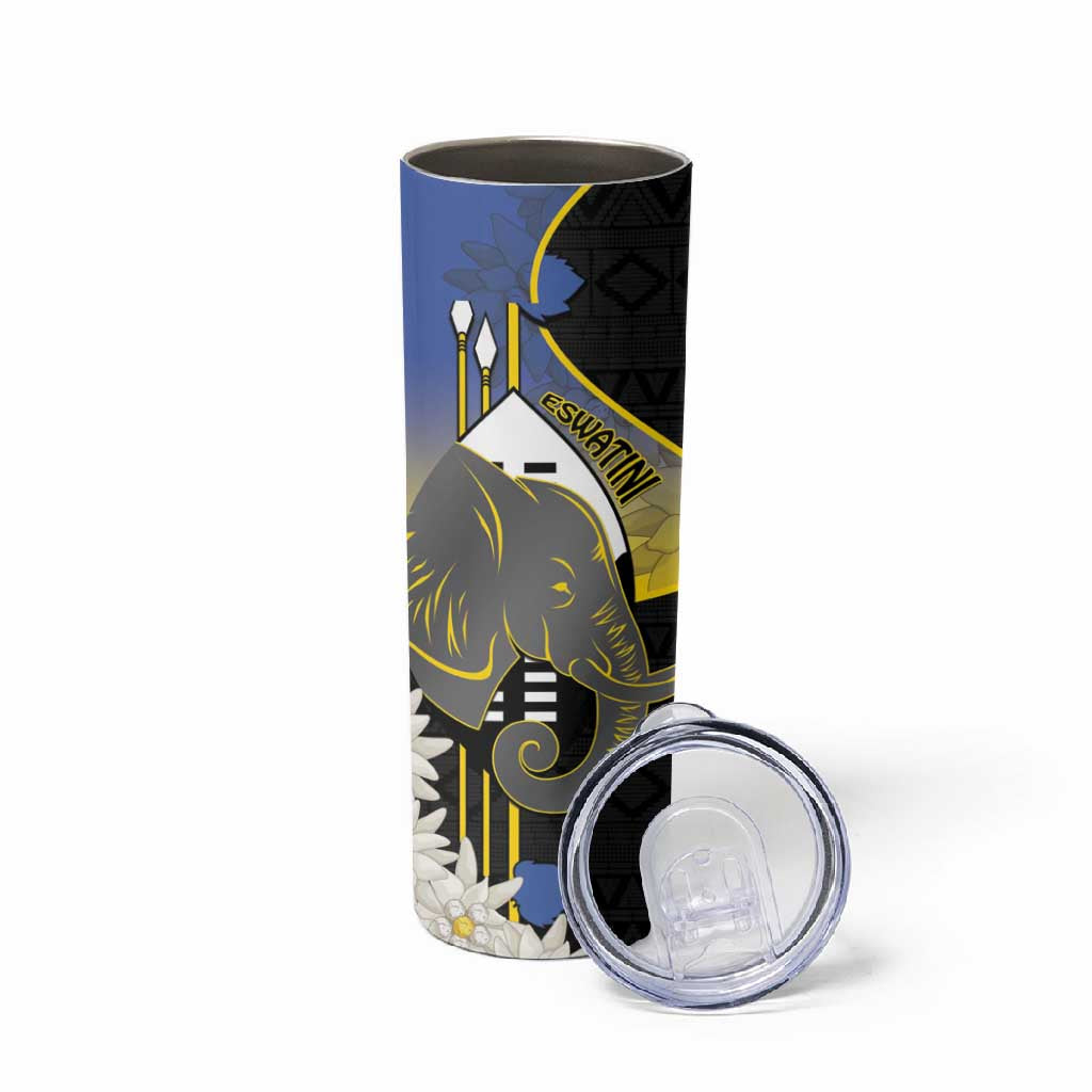 Afro Swaziland Somhlolo Day Skinny Tumbler Nguni Shield African Pattern - African Pride