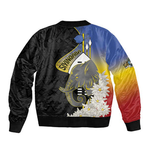 Afro Swaziland Somhlolo Day Sleeve Zip Bomber Jacket Nguni Shield African Pattern - African Pride