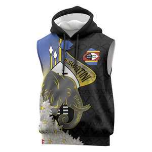 Afro Swaziland Somhlolo Day Sleeveless Hoodie Nguni Shield African Pattern - African Pride