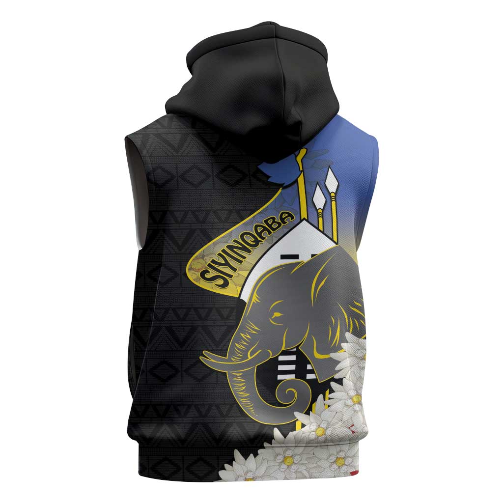 Afro Swaziland Somhlolo Day Sleeveless Hoodie Nguni Shield African Pattern - African Pride
