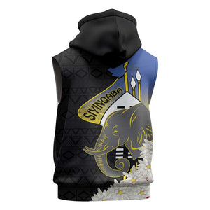 Afro Swaziland Somhlolo Day Sleeveless Hoodie Nguni Shield African Pattern - African Pride