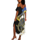Afro Swaziland Somhlolo Day Summer Maxi Dress Nguni Shield African Pattern - African Pride