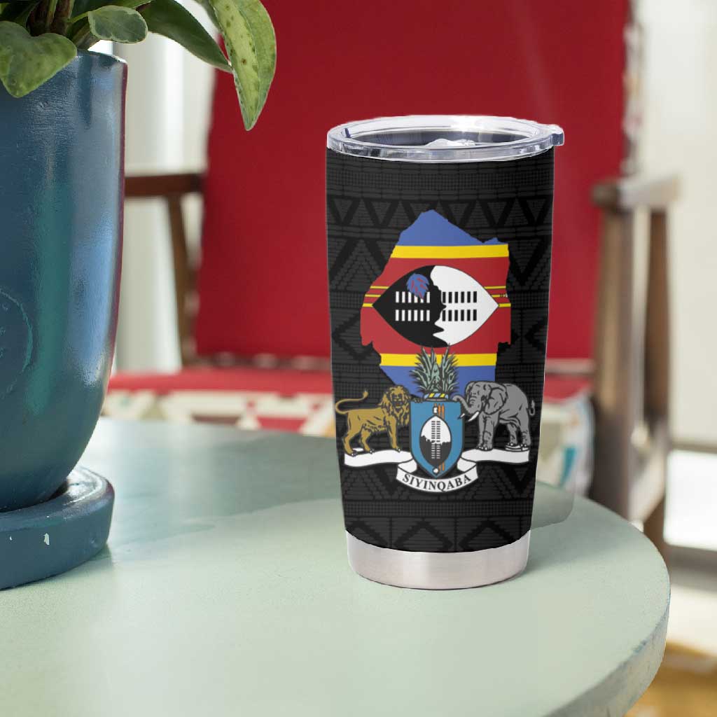 Afro Swaziland Somhlolo Day Tumbler Cup Nguni Shield African Pattern - African Pride