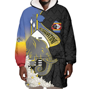 Afro Swaziland Somhlolo Day Wearable Blanket Hoodie Nguni Shield African Pattern - African Pride