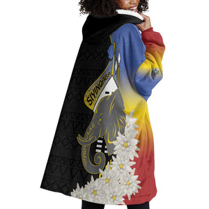 Afro Swaziland Somhlolo Day Wearable Blanket Hoodie Nguni Shield African Pattern - African Pride
