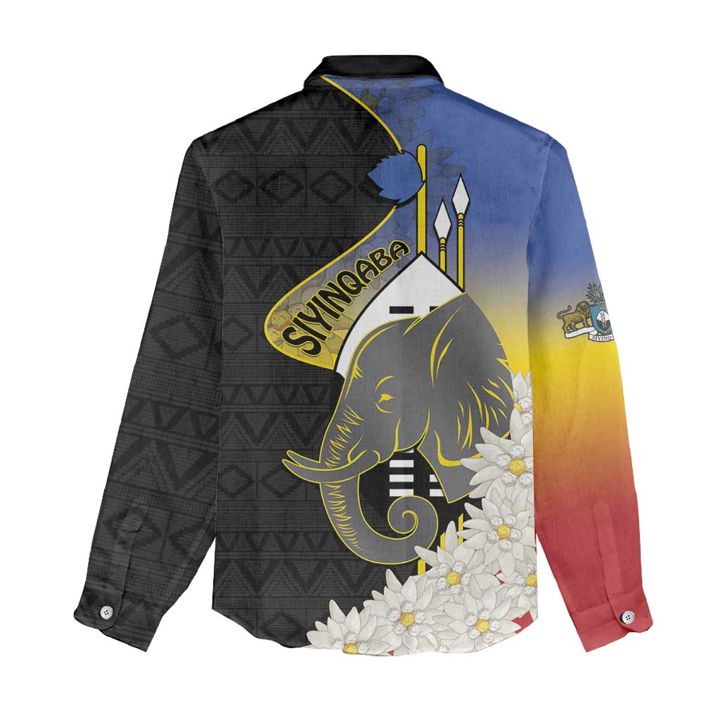 Afro Swaziland Somhlolo Day Women Casual Shirt Nguni Shield African Pattern - African Pride