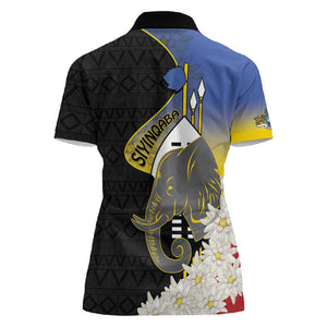 Afro Swaziland Somhlolo Day Women Polo Shirt Nguni Shield African Pattern - African Pride