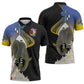 Eswatini Independence Day Zipper Polo Shirt Swaziland Nguni Shield African Pattern
