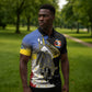 Eswatini Independence Day Zipper Polo Shirt Swaziland Nguni Shield African Pattern