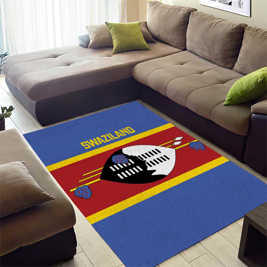 Afro Swaziland Area Rug Siyinqaba Eswatini Flag Style - African Pride