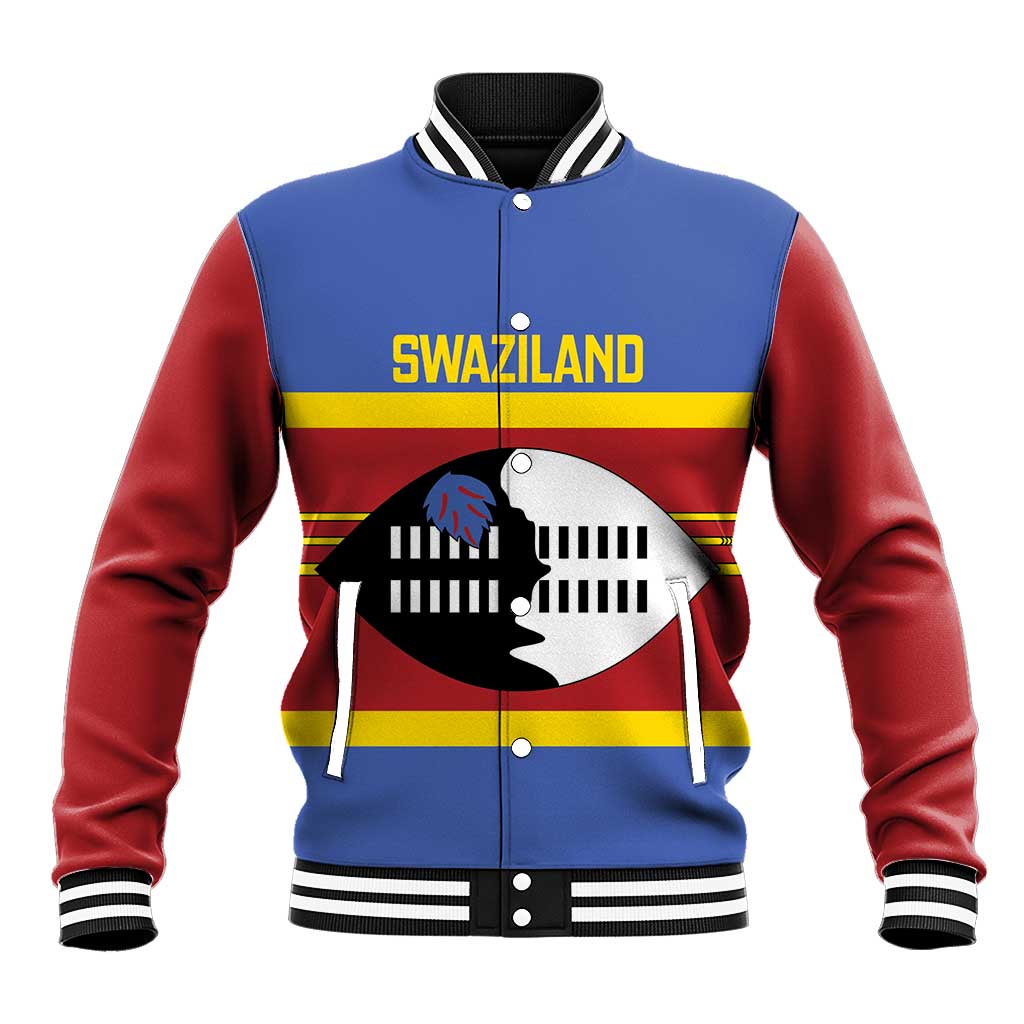 Afro Swaziland Baseball Jacket Siyinqaba Eswatini Flag Style - African Pride