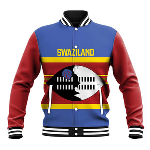 Afro Swaziland Baseball Jacket Siyinqaba Eswatini Flag Style - African Pride