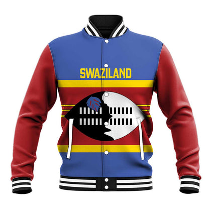 Afro Swaziland Baseball Jacket Siyinqaba Eswatini Flag Style - African Pride