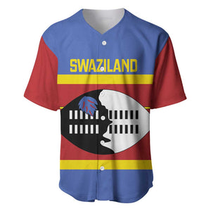 Afro Swaziland Baseball Jersey Siyinqaba Eswatini Flag Style - African Pride