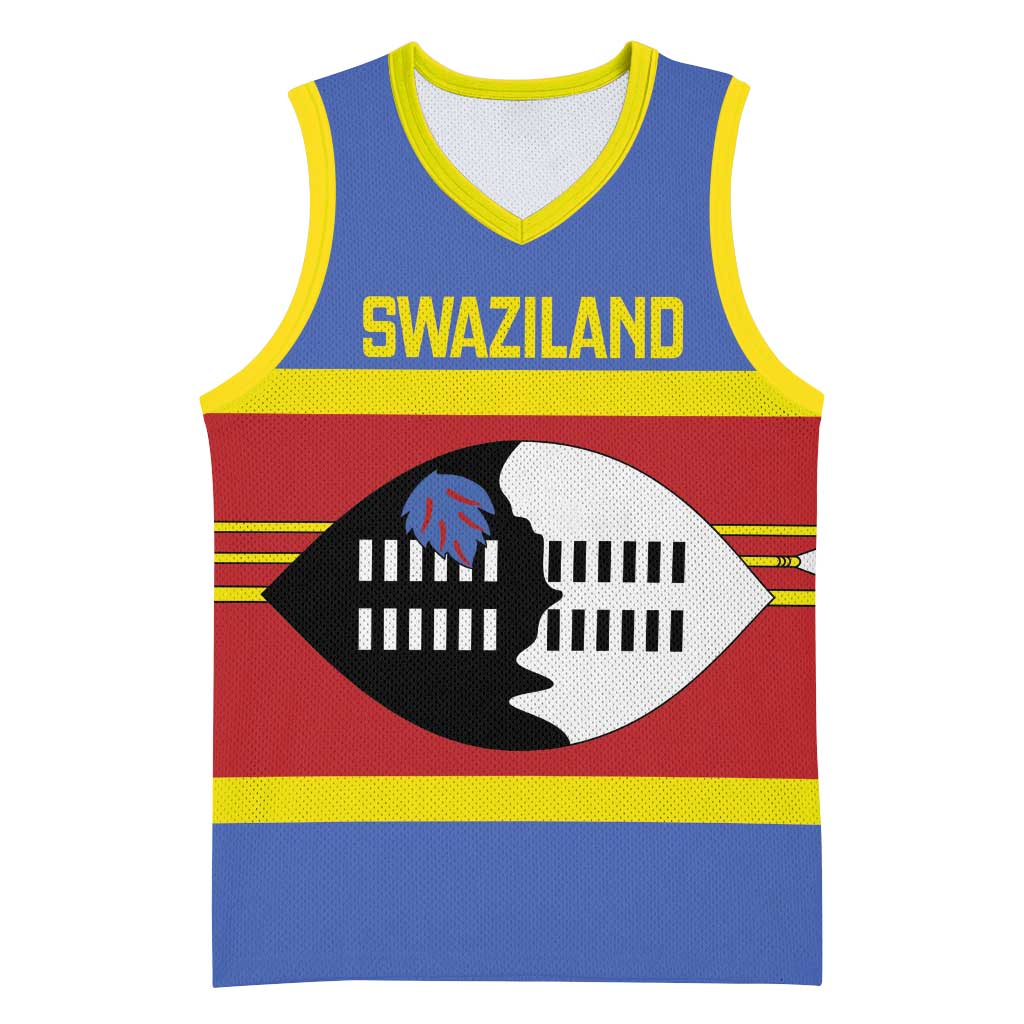 Afro Swaziland Basketball Jersey Siyinqaba Eswatini Flag Style - African Pride
