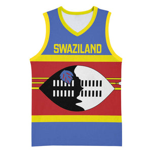 Afro Swaziland Basketball Jersey Siyinqaba Eswatini Flag Style - African Pride