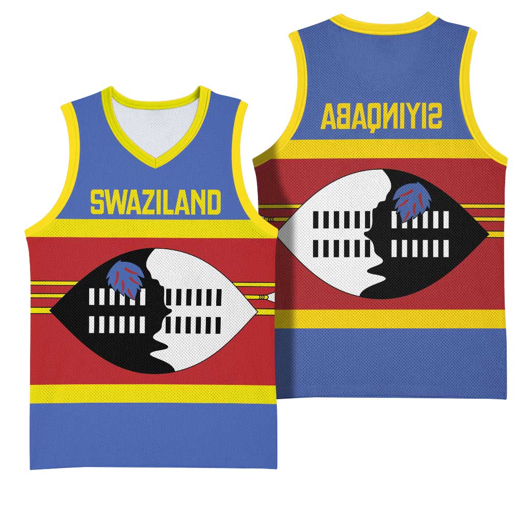 Afro Swaziland Basketball Jersey Siyinqaba Eswatini Flag Style - African Pride