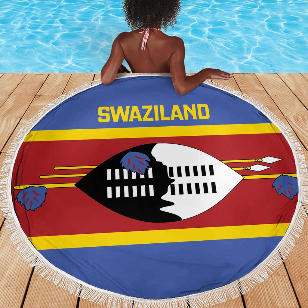 Afro Swaziland Beach Blanket Siyinqaba Eswatini Flag Style - African Pride