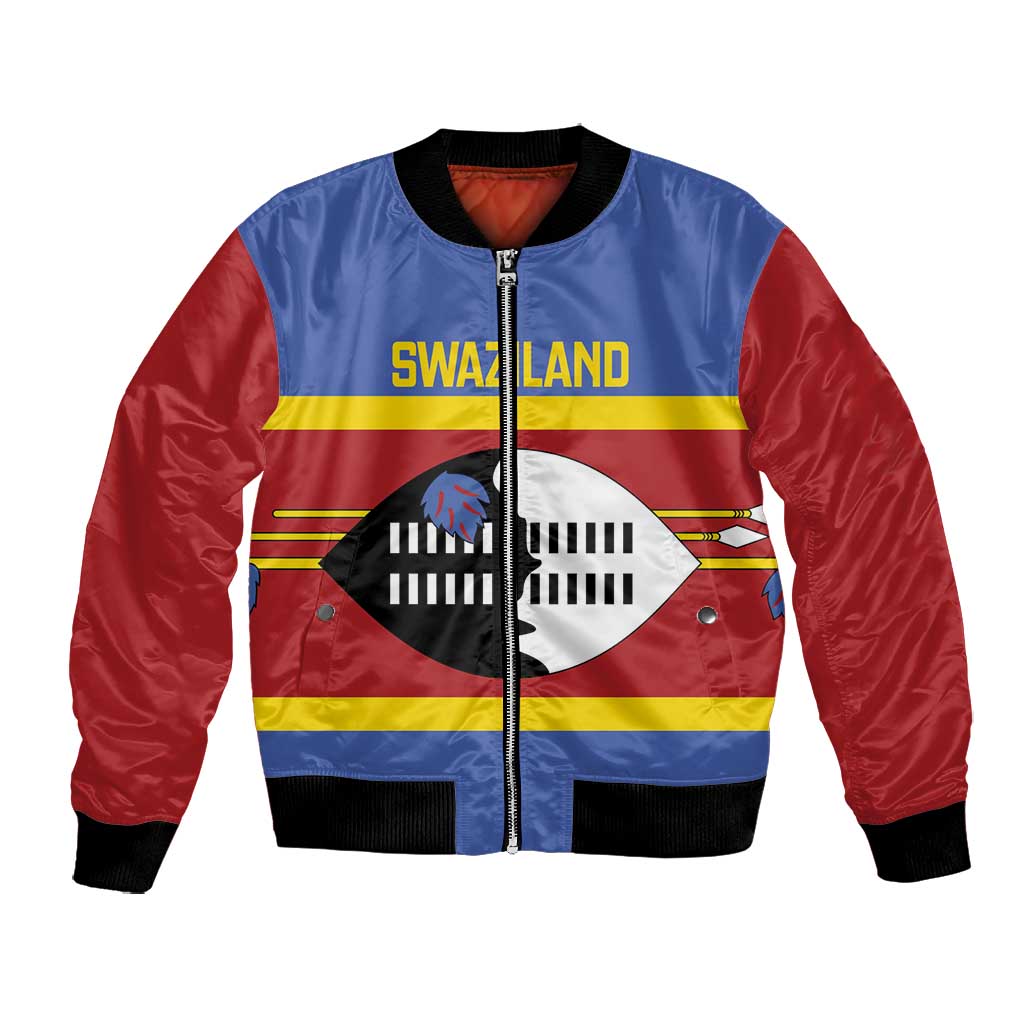 Afro Swaziland Bomber Jacket Siyinqaba Eswatini Flag Style - African Pride