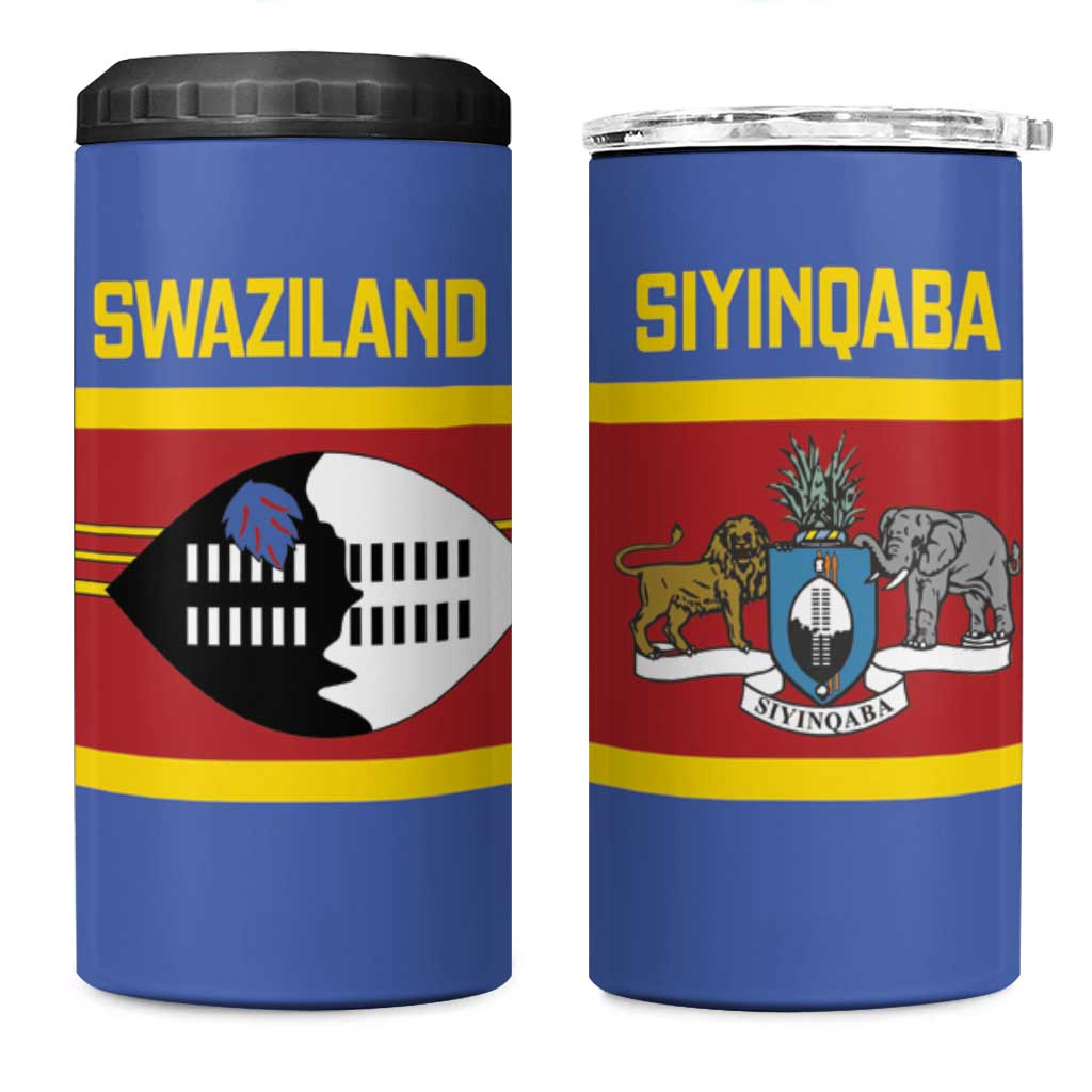 Afro Swaziland 4 in 1 Can Cooler Tumbler Siyinqaba Eswatini Flag Style - African Pride