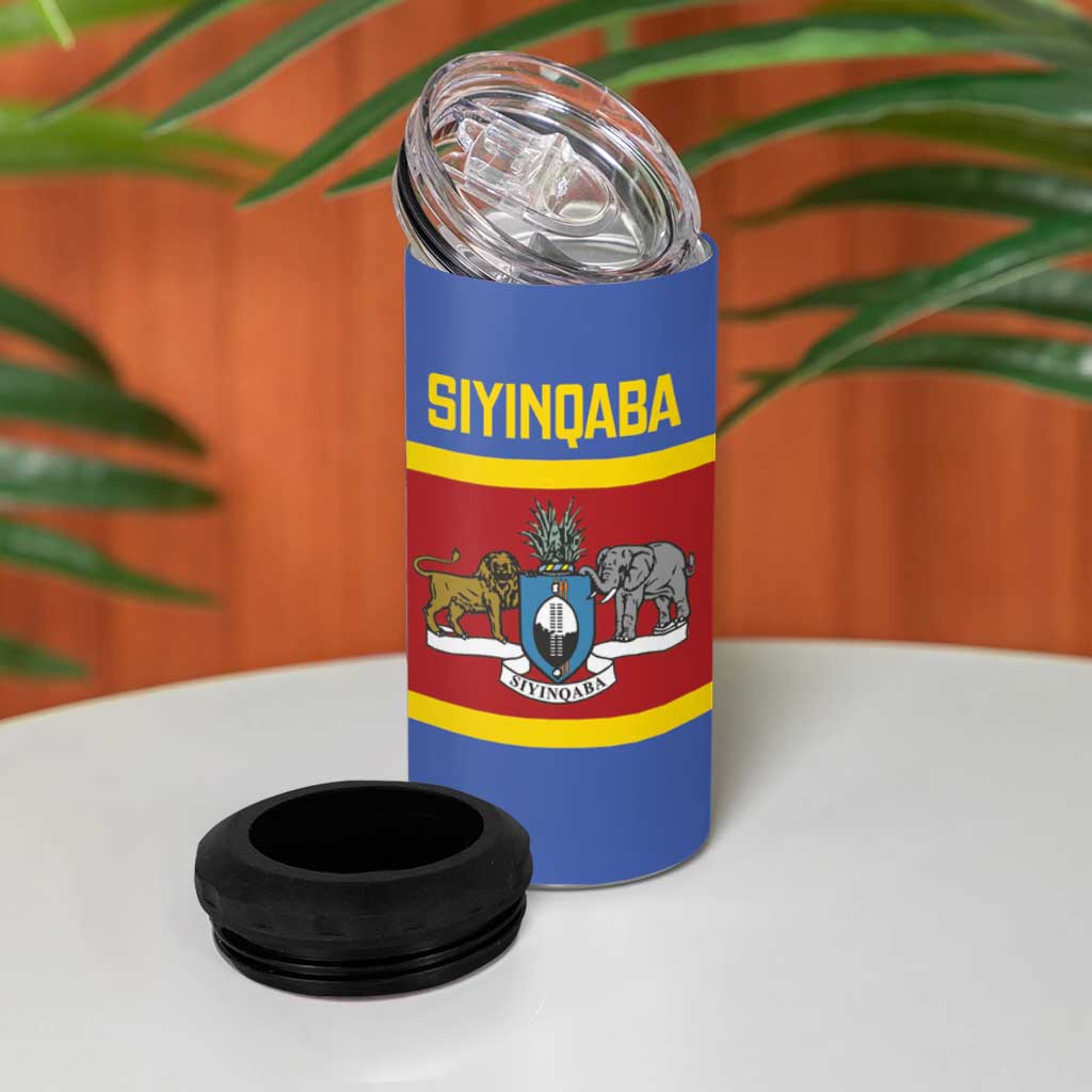 Afro Swaziland 4 in 1 Can Cooler Tumbler Siyinqaba Eswatini Flag Style - African Pride