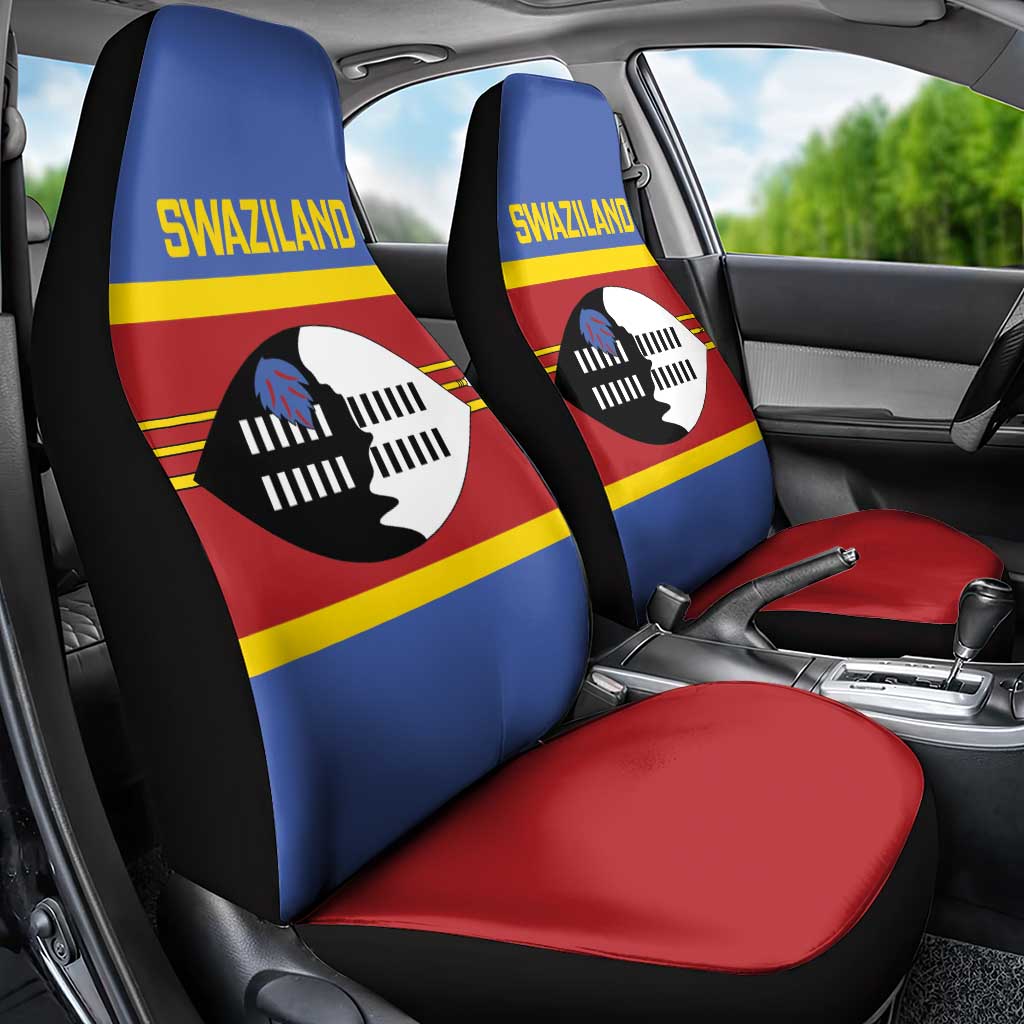 Afro Swaziland Car Seat Cover Siyinqaba Eswatini Flag Style - African Pride