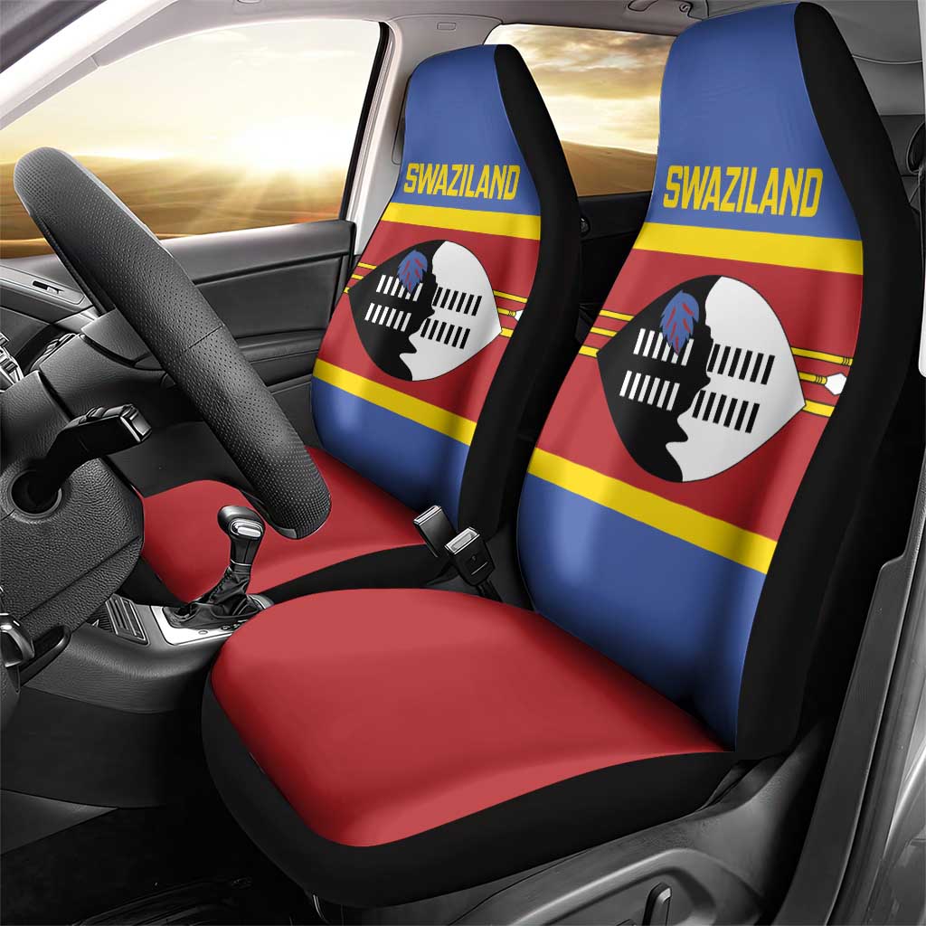 Afro Swaziland Car Seat Cover Siyinqaba Eswatini Flag Style - African Pride