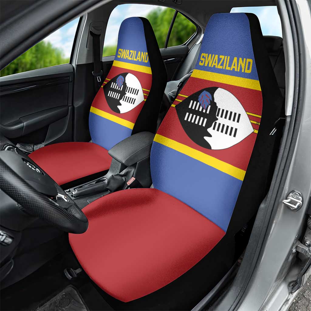 Afro Swaziland Car Seat Cover Siyinqaba Eswatini Flag Style - African Pride