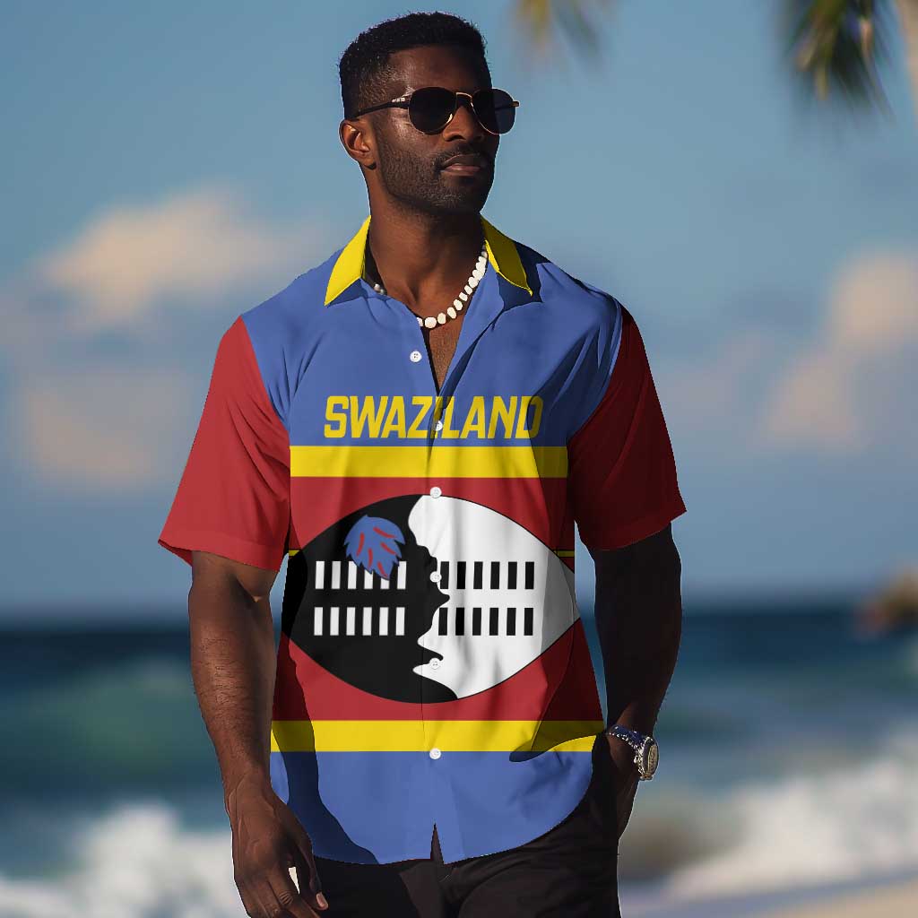 Afro Swaziland Hawaiian Shirt Siyinqaba Eswatini Flag Style - African Pride
