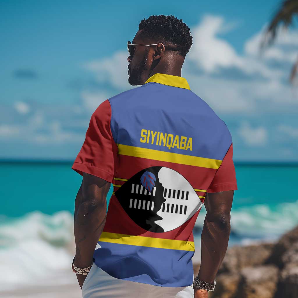 Afro Swaziland Hawaiian Shirt Siyinqaba Eswatini Flag Style - African Pride