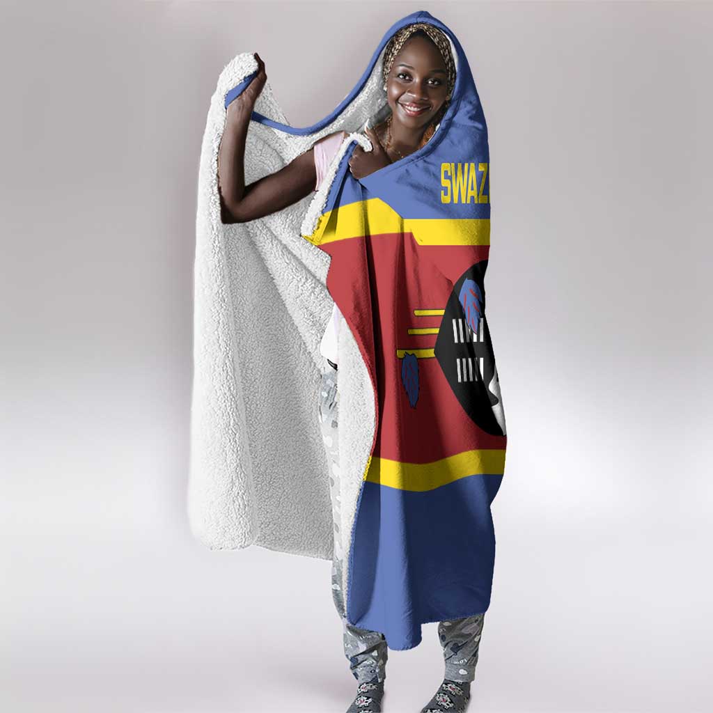 Afro Swaziland Hooded Blanket Siyinqaba Eswatini Flag Style - African Pride