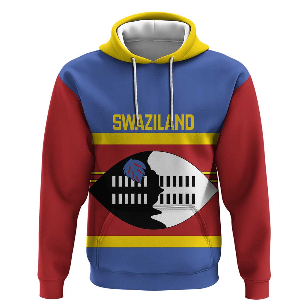 Afro Swaziland Hoodie Siyinqaba Eswatini Flag Style - African Pride