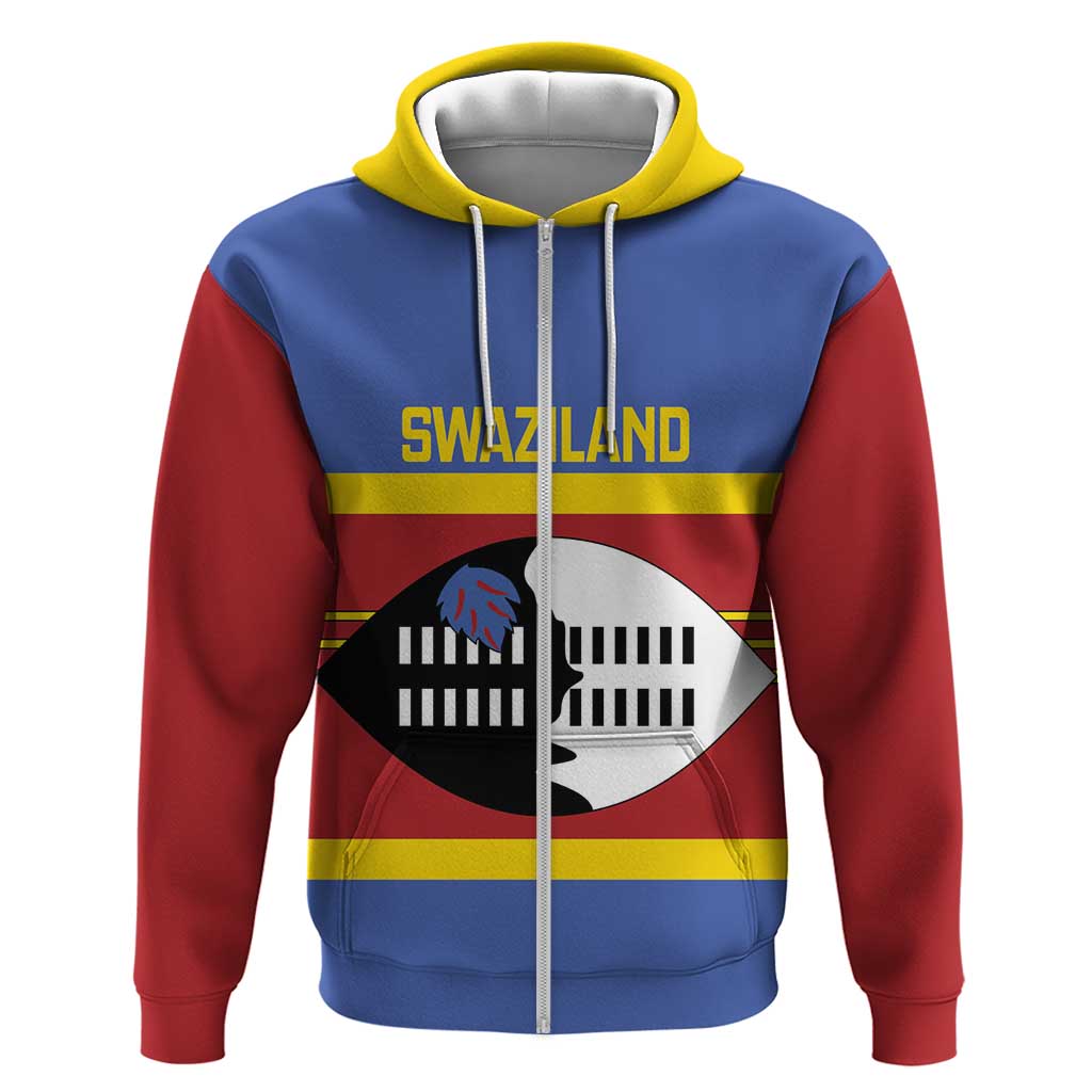 Afro Swaziland Hoodie Siyinqaba Eswatini Flag Style - African Pride