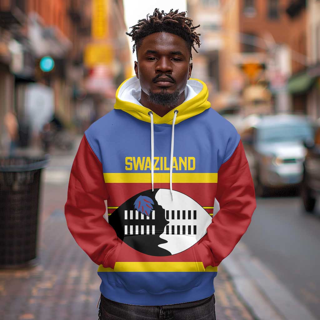Afro Swaziland Hoodie Siyinqaba Eswatini Flag Style - African Pride
