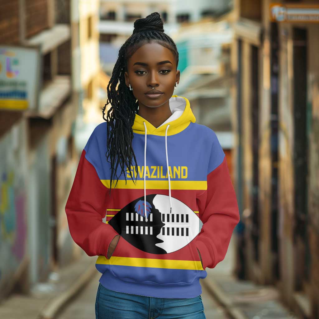 Afro Swaziland Hoodie Siyinqaba Eswatini Flag Style - African Pride