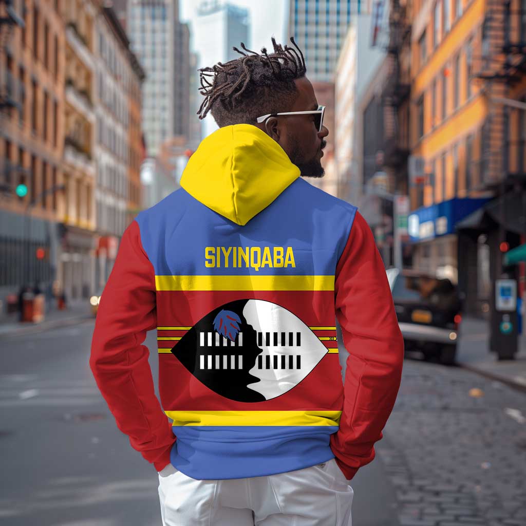 Afro Swaziland Hoodie Siyinqaba Eswatini Flag Style - African Pride