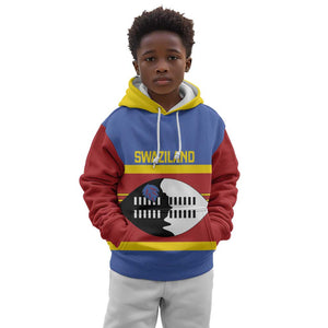 Afro Swaziland Kid Hoodie Siyinqaba Eswatini Flag Style - African Pride