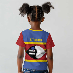 Afro Swaziland Kid T shirt Siyinqaba Eswatini Flag Style - African Pride