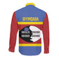 Afro Swaziland Long Sleeve Button Shirt Siyinqaba Eswatini Flag Style - African Pride